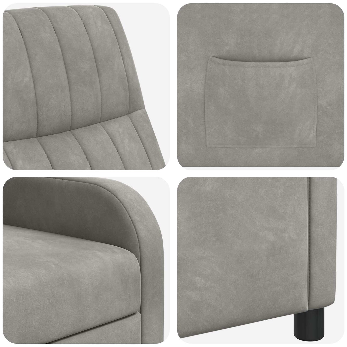 vidaXL Αναπαυτική Καρέκλα Ανοιχτό γκρι Βελούδο