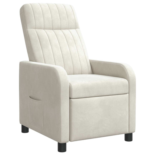vidaXL Αναπαυτική Καρέκλα Κρεμ Βελούδο