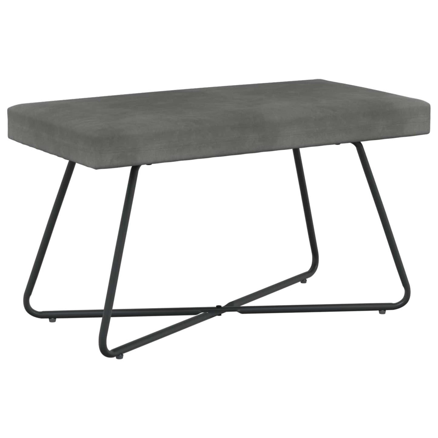 vidaXL παγκάκι Μονόχρωμο Σκούρο Γκρι 80 x 40 x 45 εκ. Βελούδο