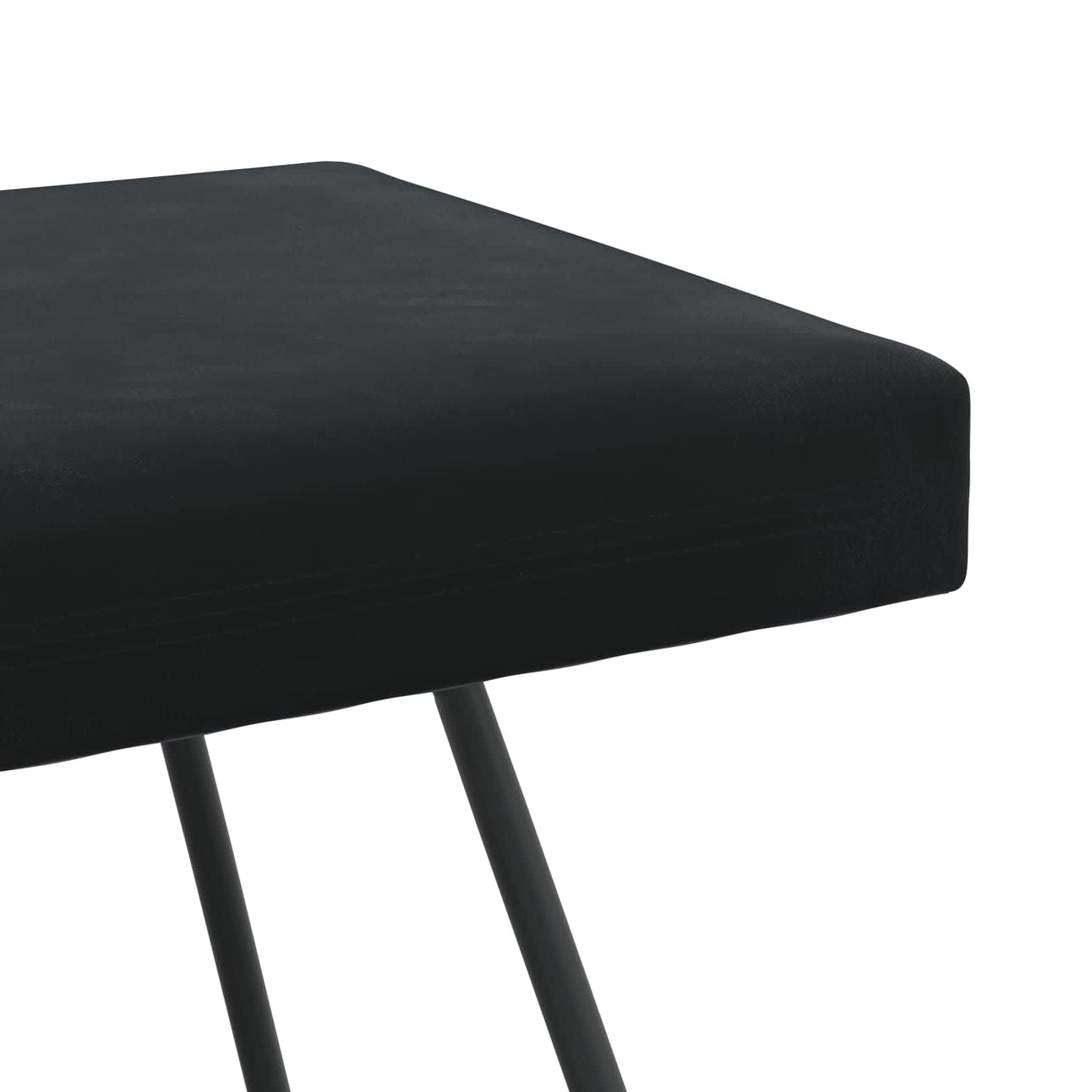 vidaXL παγκάκι Μονόχρωμο Μαύρο 80 x 40 x 45 εκ. Βελούδο