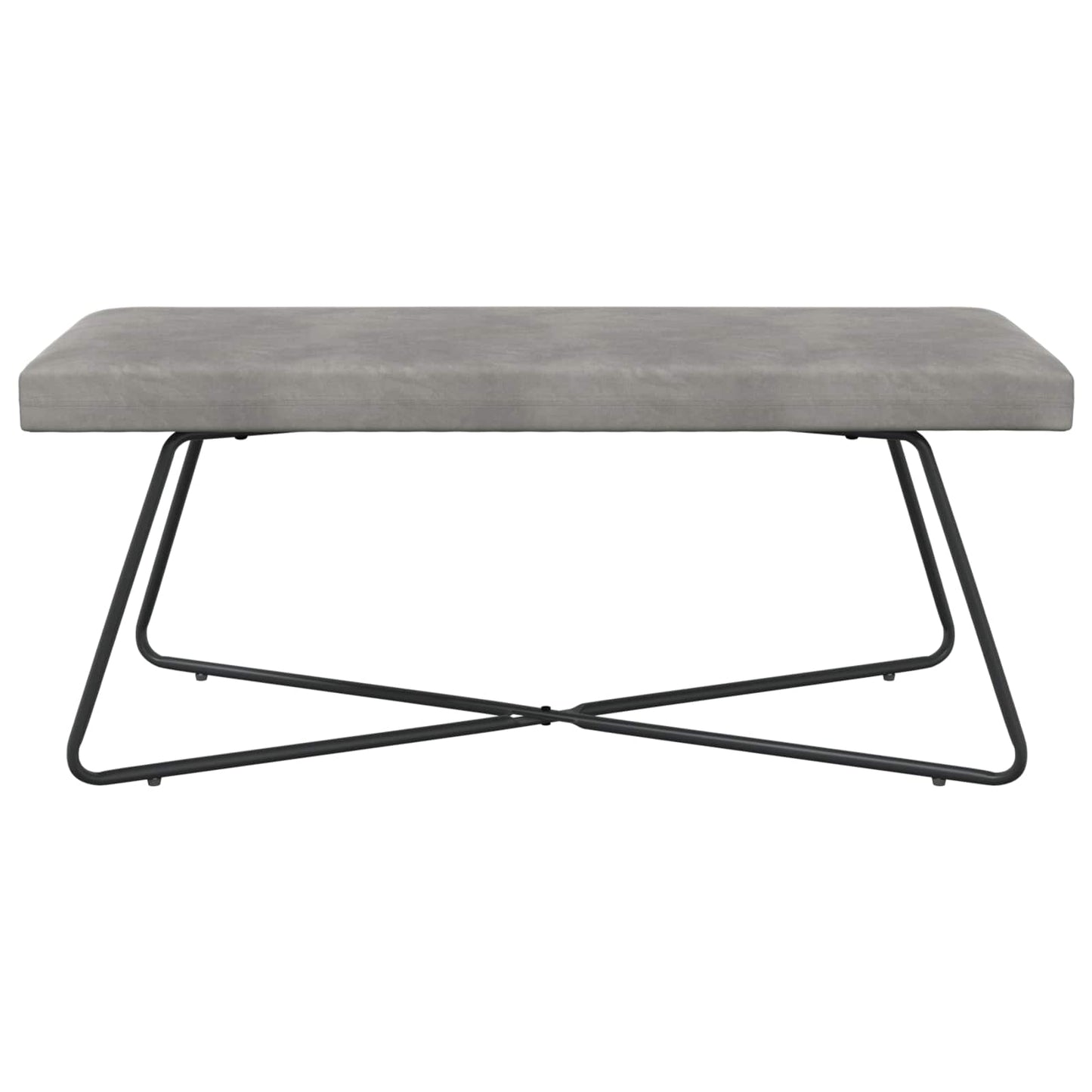 vidaXL παγκάκι Μονόχρωμο Ανοιχτό γκρι 110 x 40 x 45 cm Βελούδο