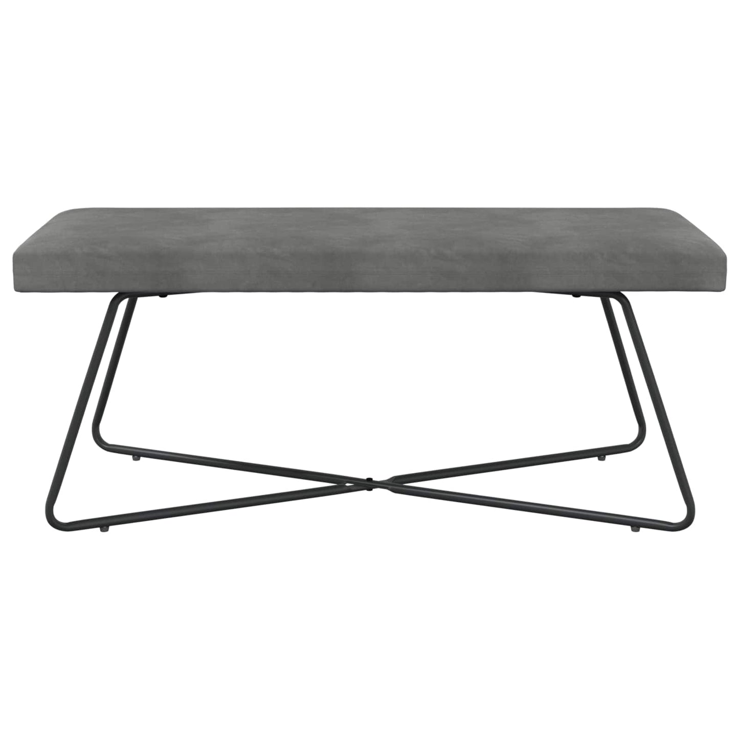 vidaXL παγκάκι Μονόχρωμο Σκούρο Γκρι 110 x 40 x 45 cm Βελούδο