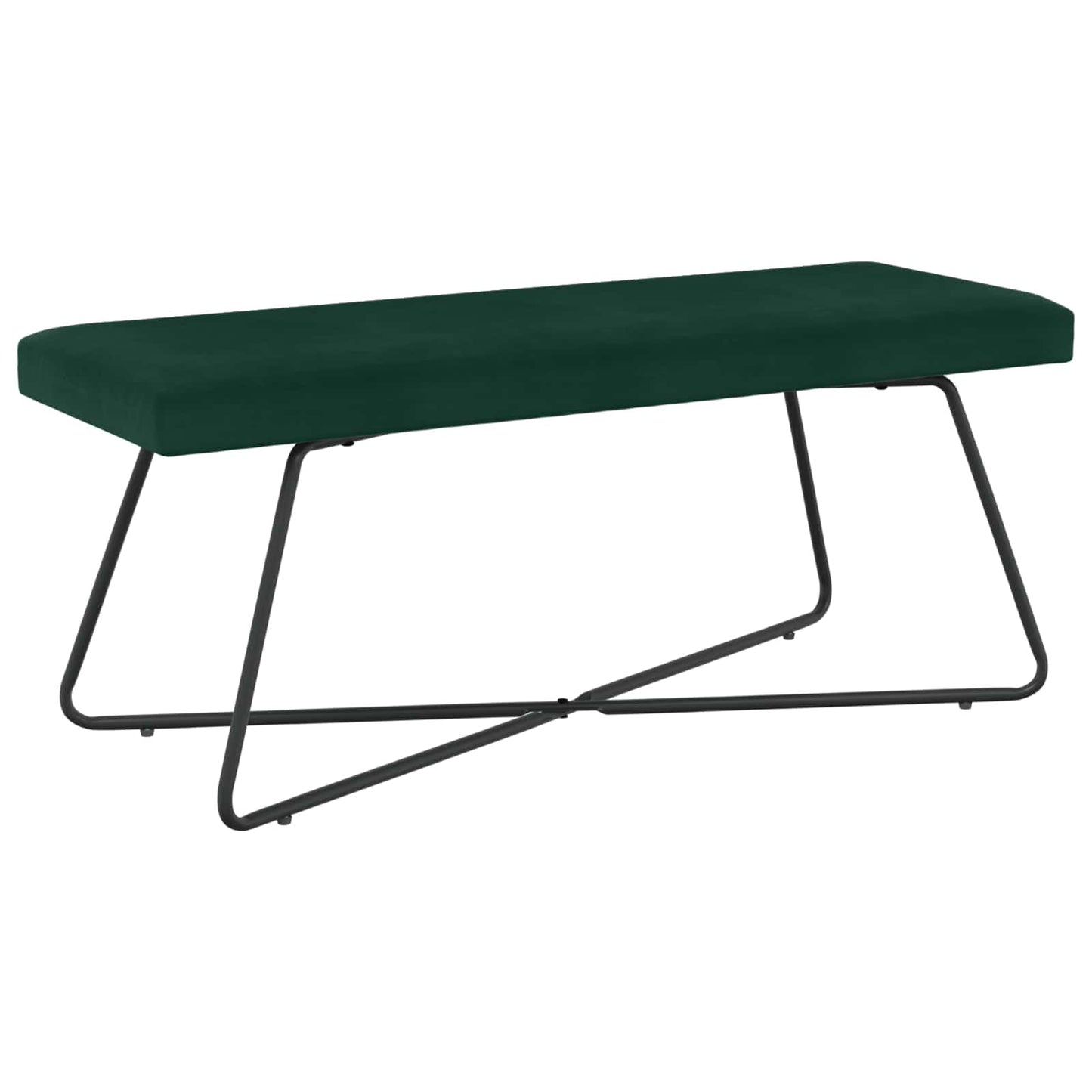 vidaXL παγκάκι Μονόχρωμο Σκούρο Πράσινο 110 x 40 x 45 cm Βελούδο