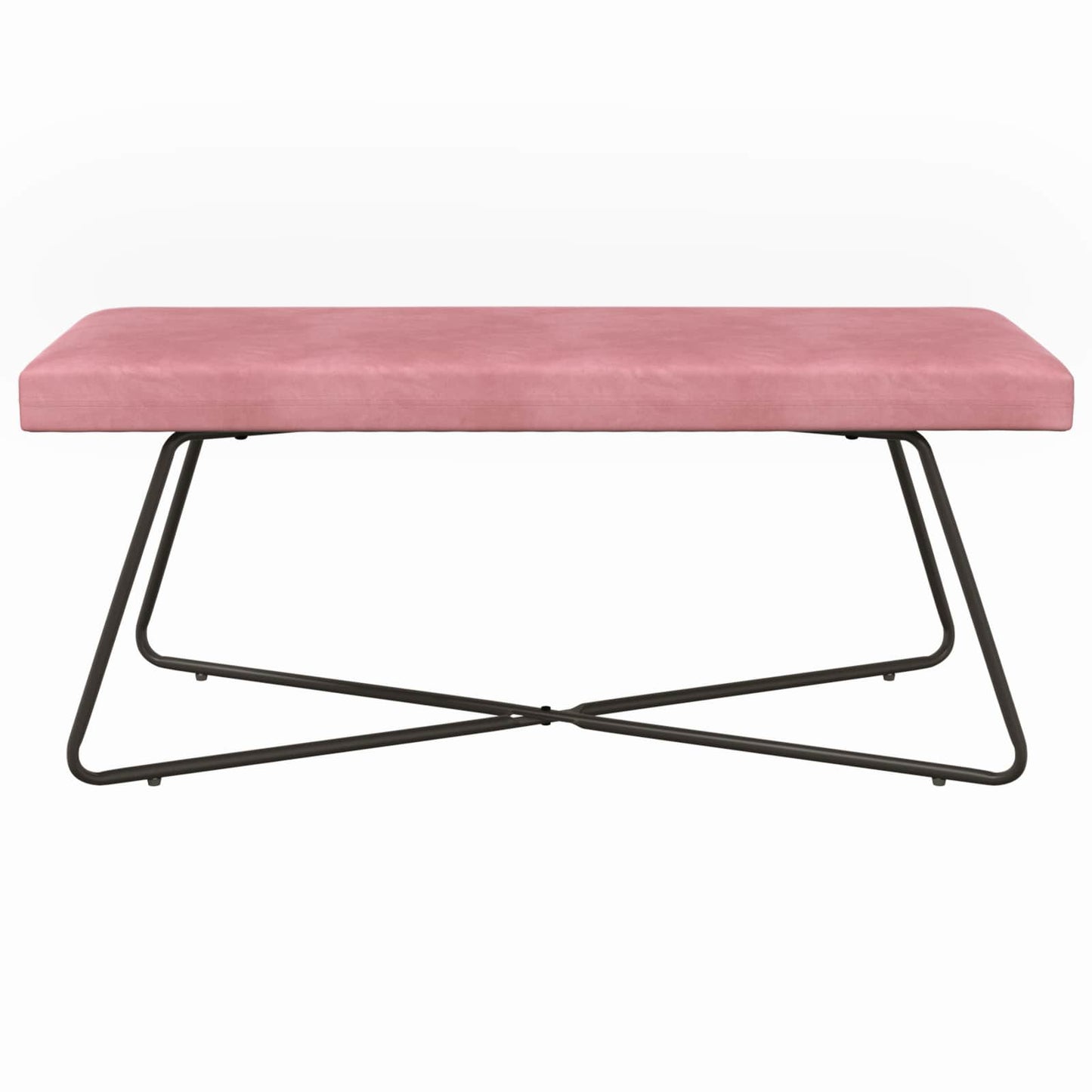 vidaXL παγκάκι Μονόχρωμο Ροζ 110 x 40 x 45 cm Βελούδο