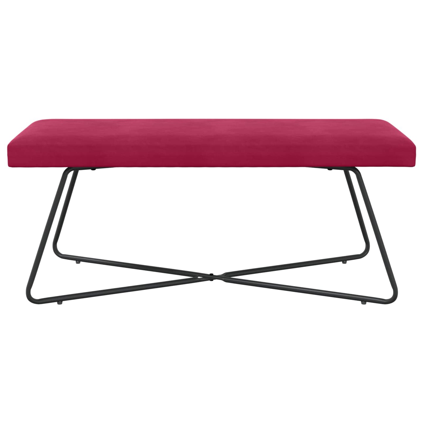 vidaXL παγκάκι Μονόχρωμο Κόκκινο 110 x 40 x 45 cm Βελούδο