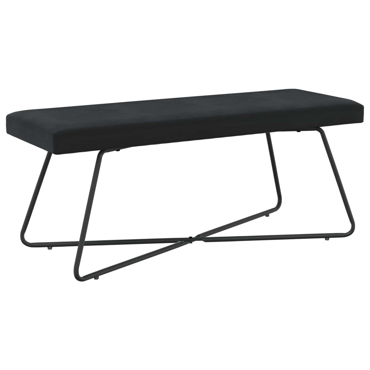 vidaXL παγκάκι Μονόχρωμο Μαύρο 110 x 40 x 45 cm Βελούδο