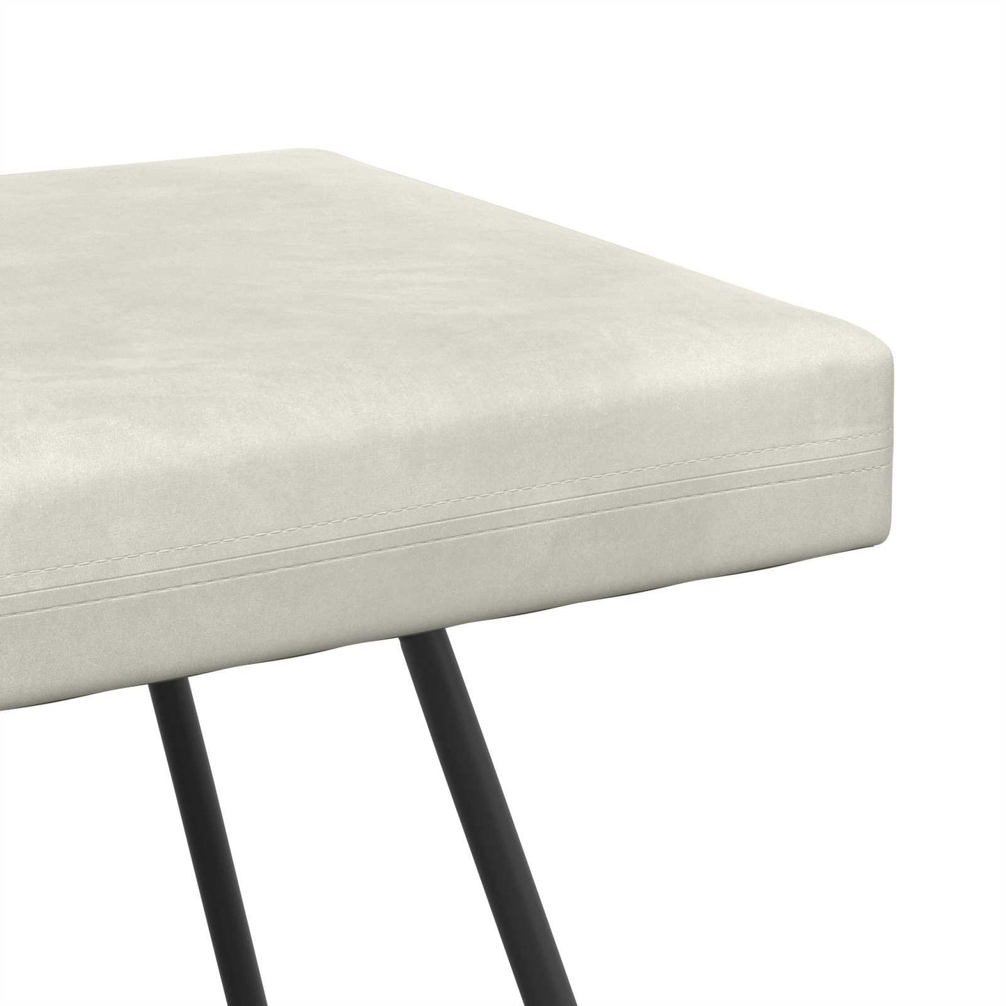 vidaXL παγκάκι Μονόχρωμο Κρεμ 110 x 40 x 45 cm Βελούδο