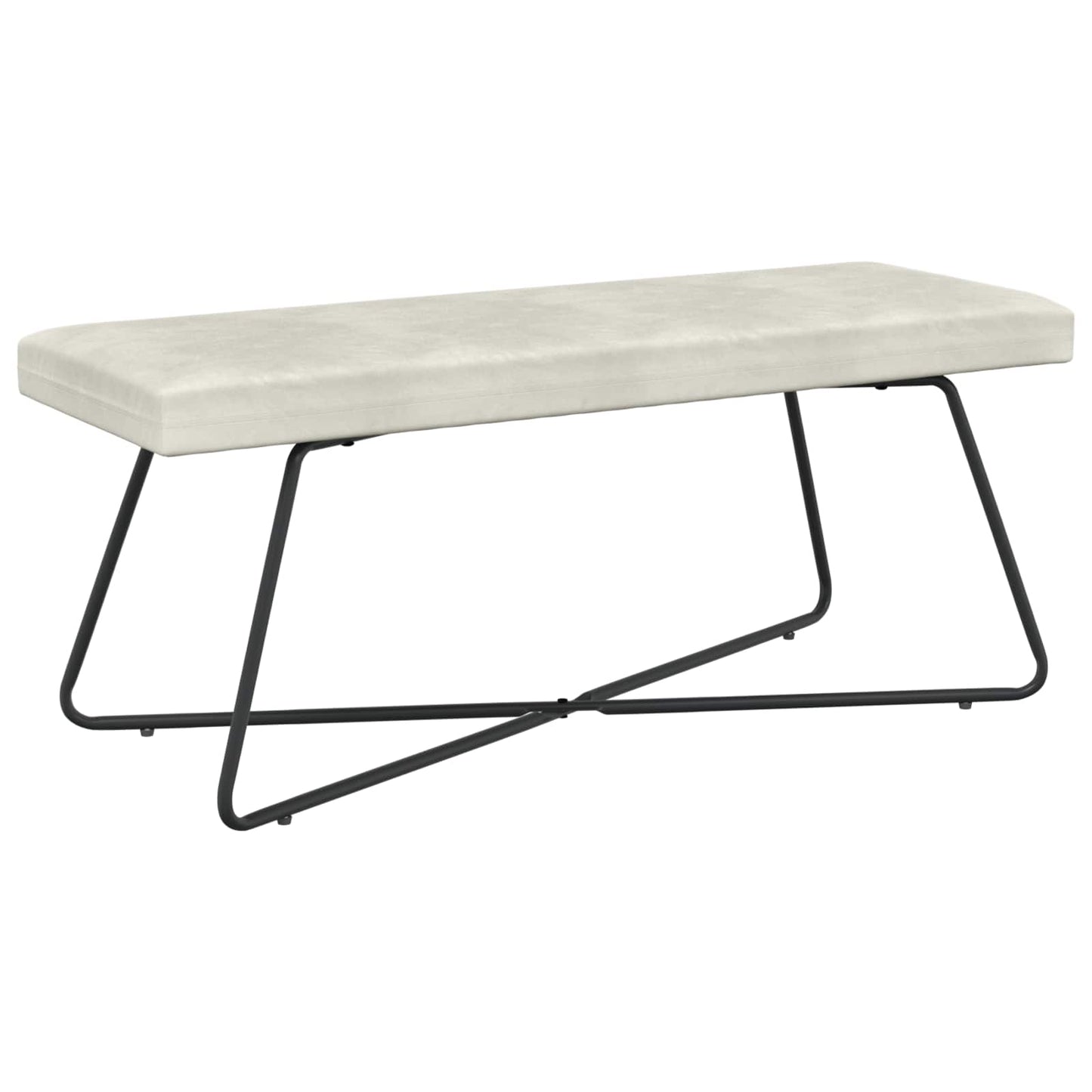 vidaXL παγκάκι Μονόχρωμο Κρεμ 110 x 40 x 45 cm Βελούδο
