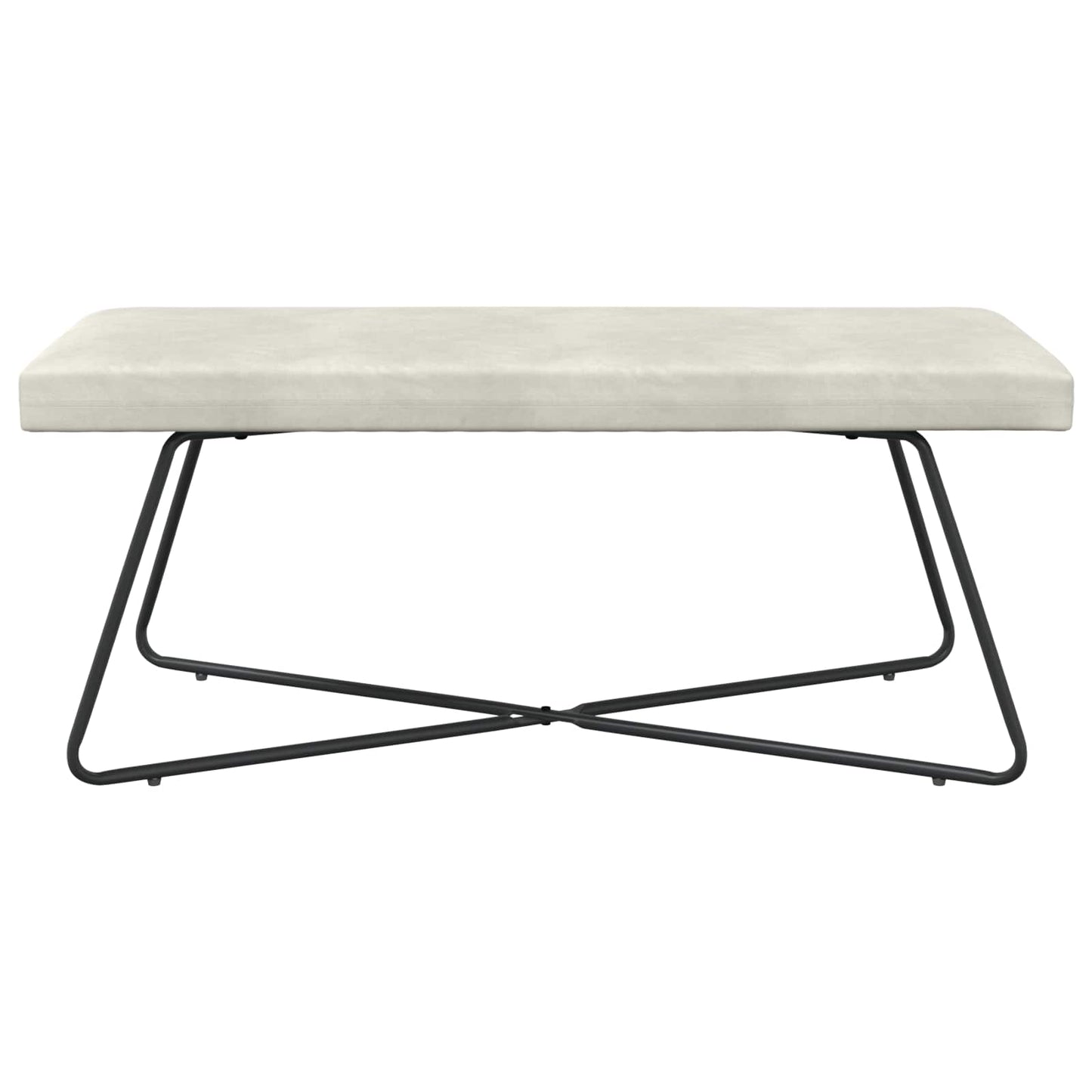 vidaXL παγκάκι Μονόχρωμο Κρεμ 110 x 40 x 45 cm Βελούδο