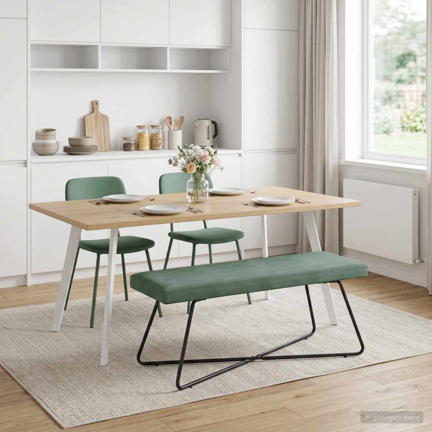 vidaXL παγκάκι Μονόχρωμο Θαλασσί 110 x 40 x 45 cm Βελούδο
