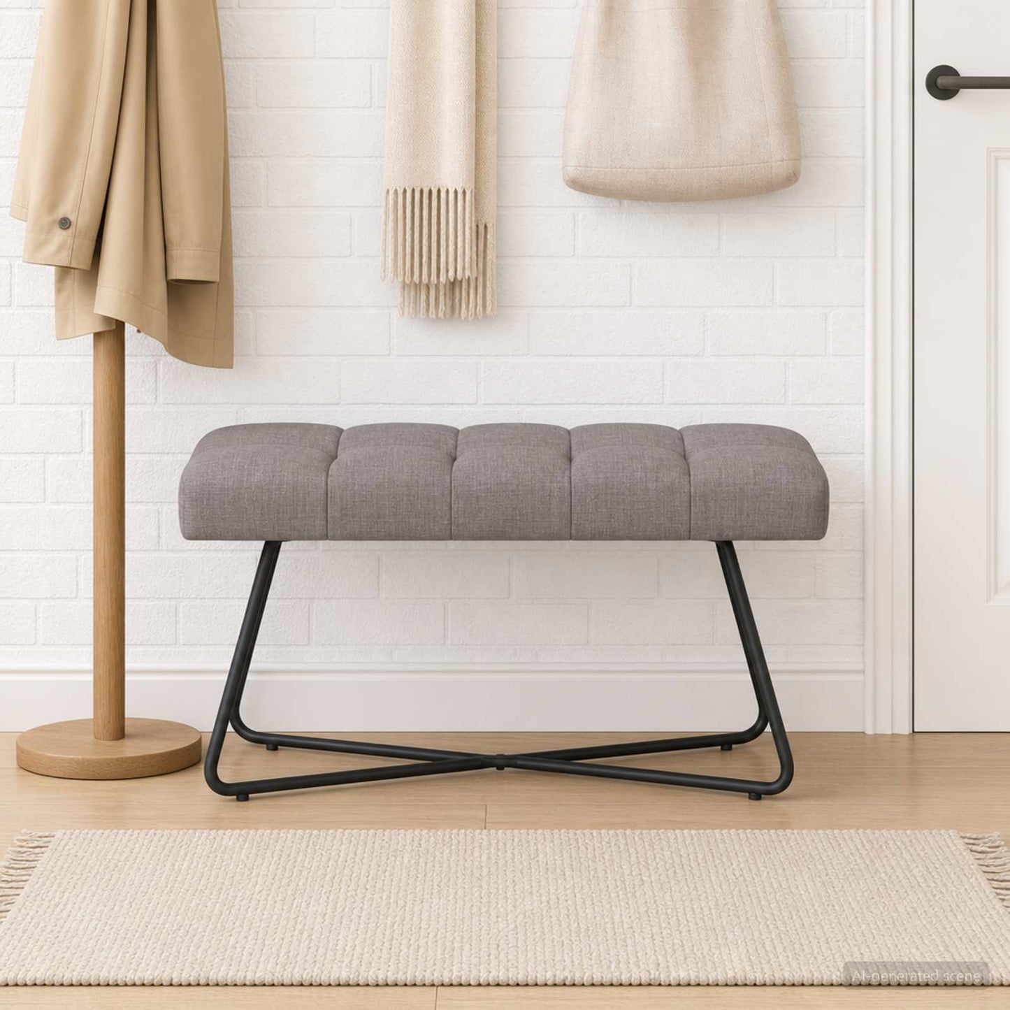vidaXL Πάγκος με κουμπωτές επιφάνειες Taupe 80 x 40 x 46 εκ. Ύφασμα