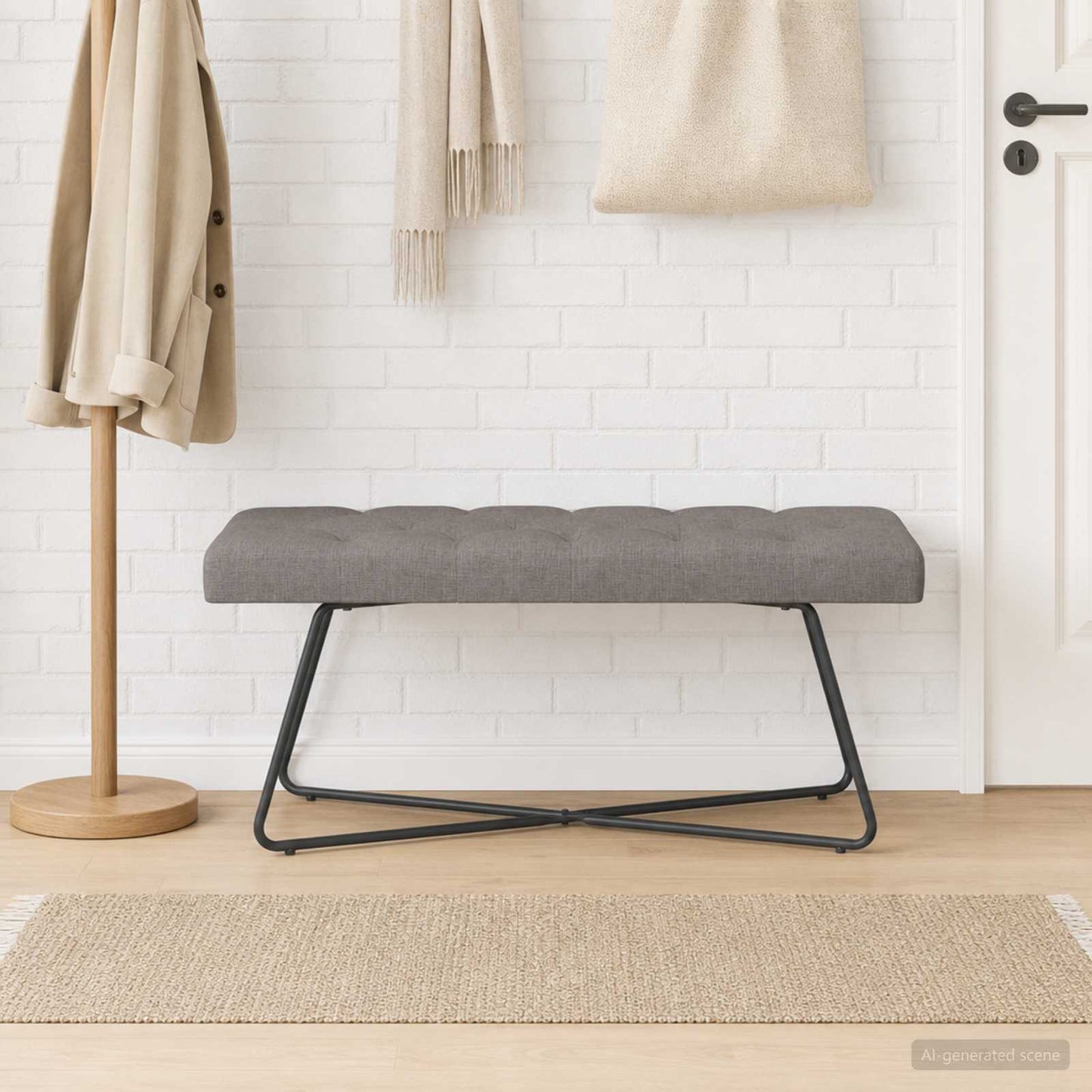 vidaXL Πάγκος με κουμπωτές επιφάνειες Taupe 110 x 40 x 46 cm Ύφασμα