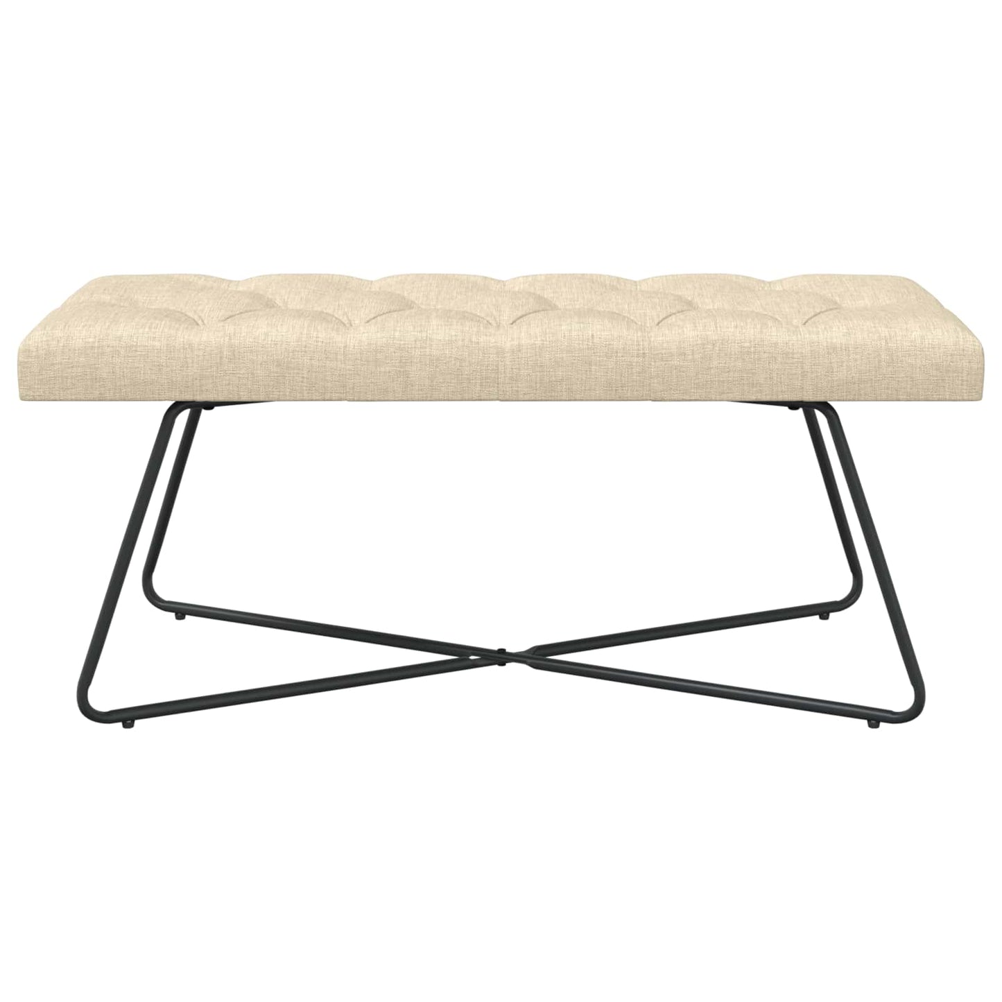 vidaXL Πάγκος με κουμπωτές επιφάνειες Κρεμ 110 x 40 x 46 cm Ύφασμα