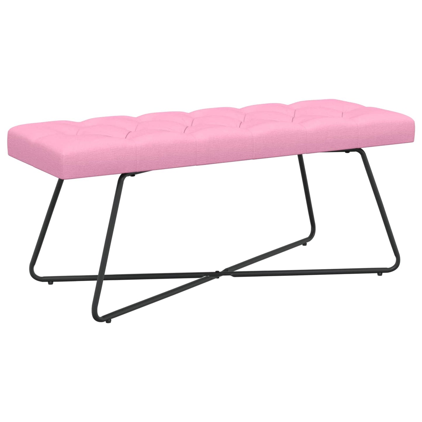 vidaXL Πάγκος με κουμπωτές επιφάνειες Ροζ 110 x 40 x 46 cm Ύφασμα