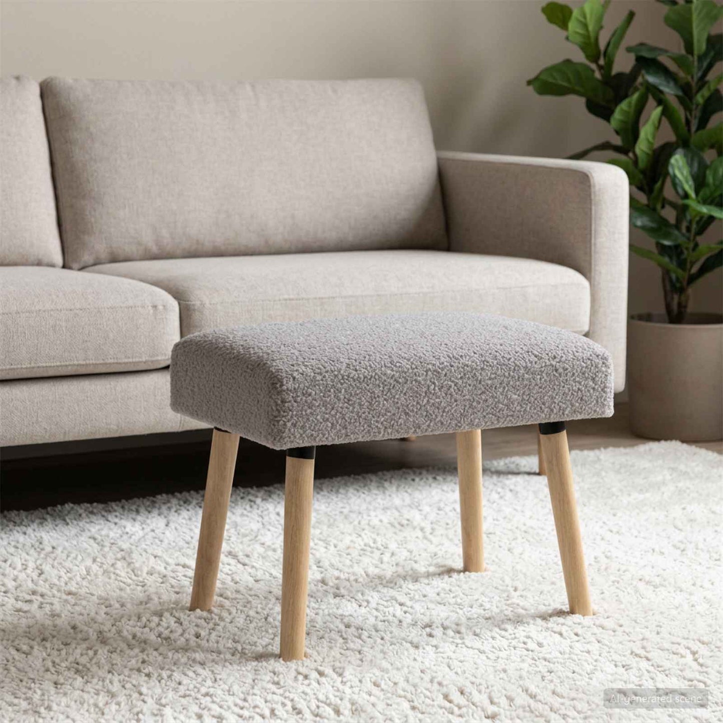 vidaXL παγκάκι Μονόχρωμο Ανοιχτό γκρι 60 x 40 x 45 εκ. Μπουκλέ