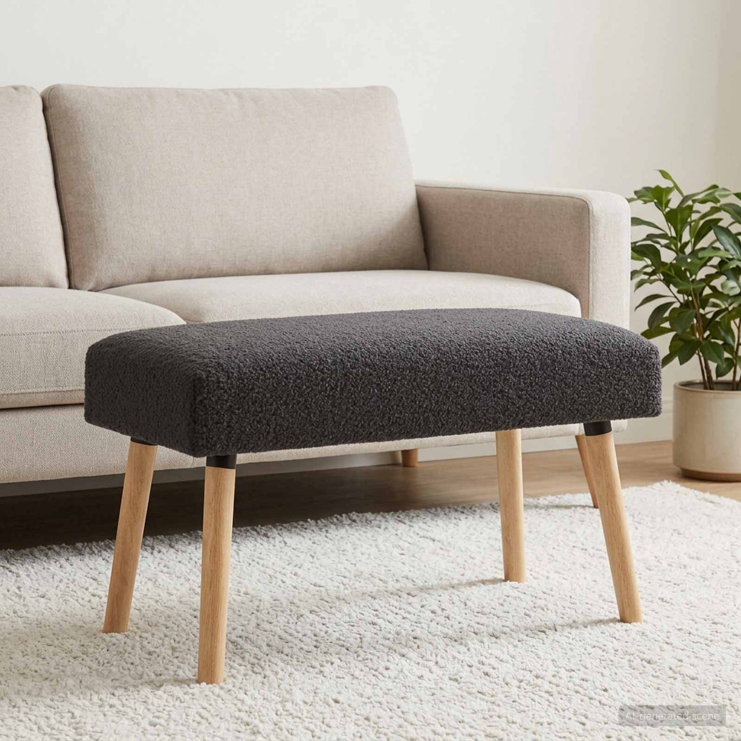vidaXL παγκάκι Μονόχρωμο Σκούρο Γκρι 80 x 40 x 46 εκ. Μπουκλέ