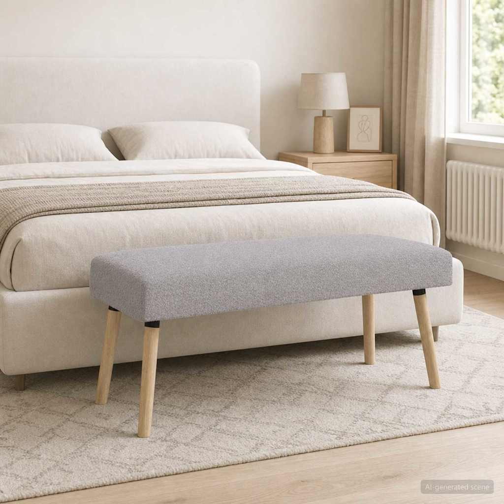 vidaXL παγκάκι Μονόχρωμο Ανοιχτό γκρι 110 x 40 x 46 cm Μπουκλέ