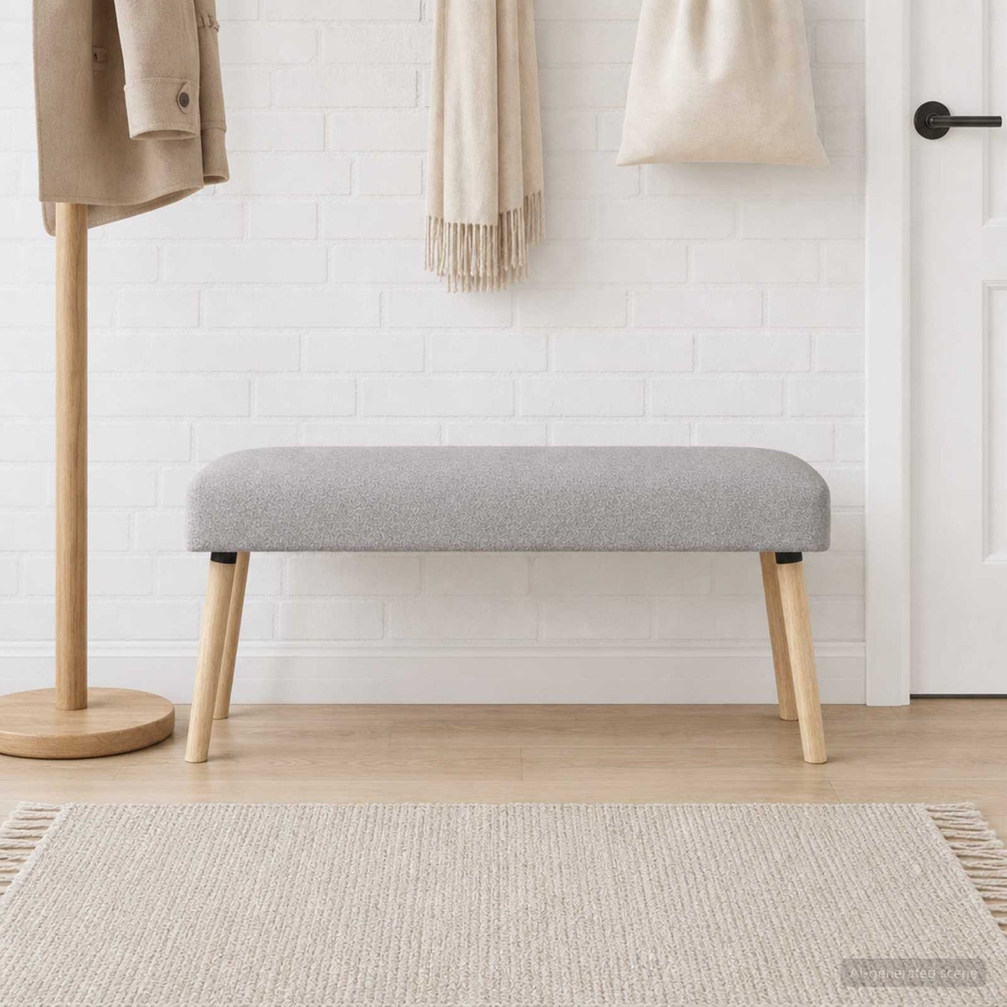vidaXL παγκάκι Μονόχρωμο Ανοιχτό γκρι 110 x 40 x 46 cm Μπουκλέ