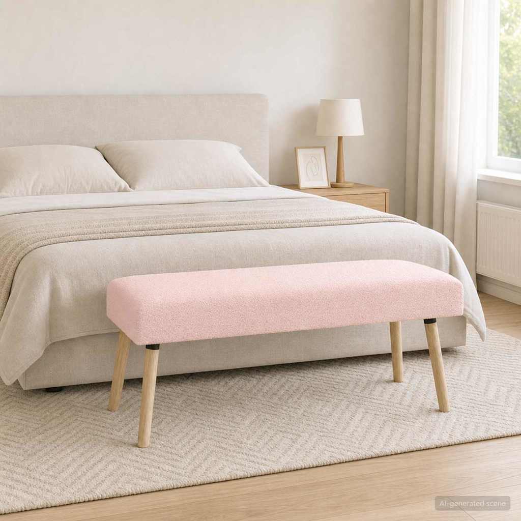 vidaXL παγκάκι Μονόχρωμο Ροζ 110 x 40 x 46 cm Μπουκλέ