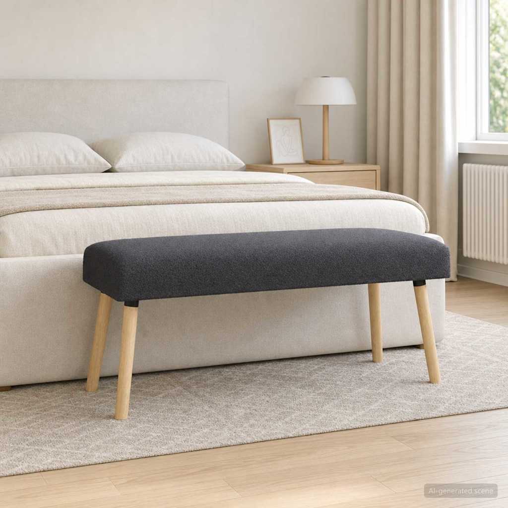 vidaXL παγκάκι Μονόχρωμο Σκούρο Γκρι 110 x 40 x 46 cm Μπουκλέ