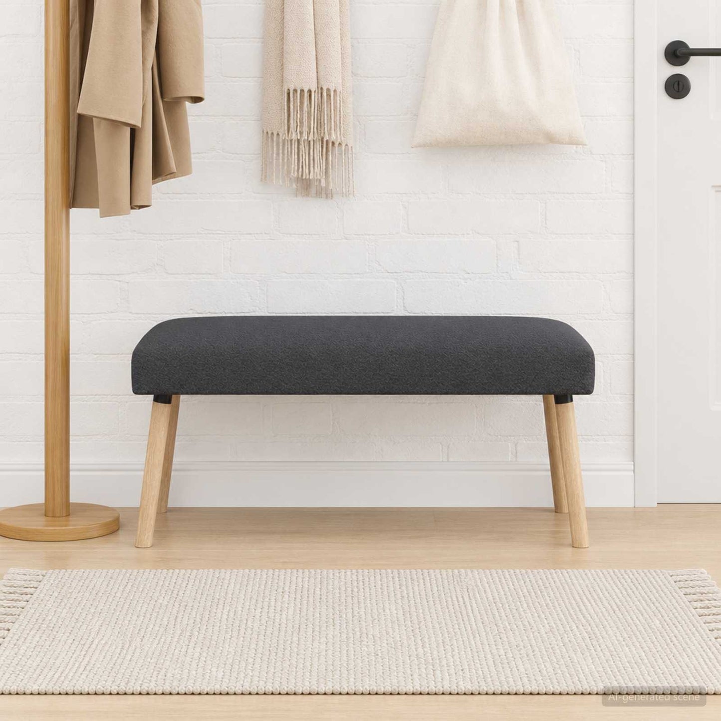 vidaXL παγκάκι Μονόχρωμο Σκούρο Γκρι 110 x 40 x 46 cm Μπουκλέ