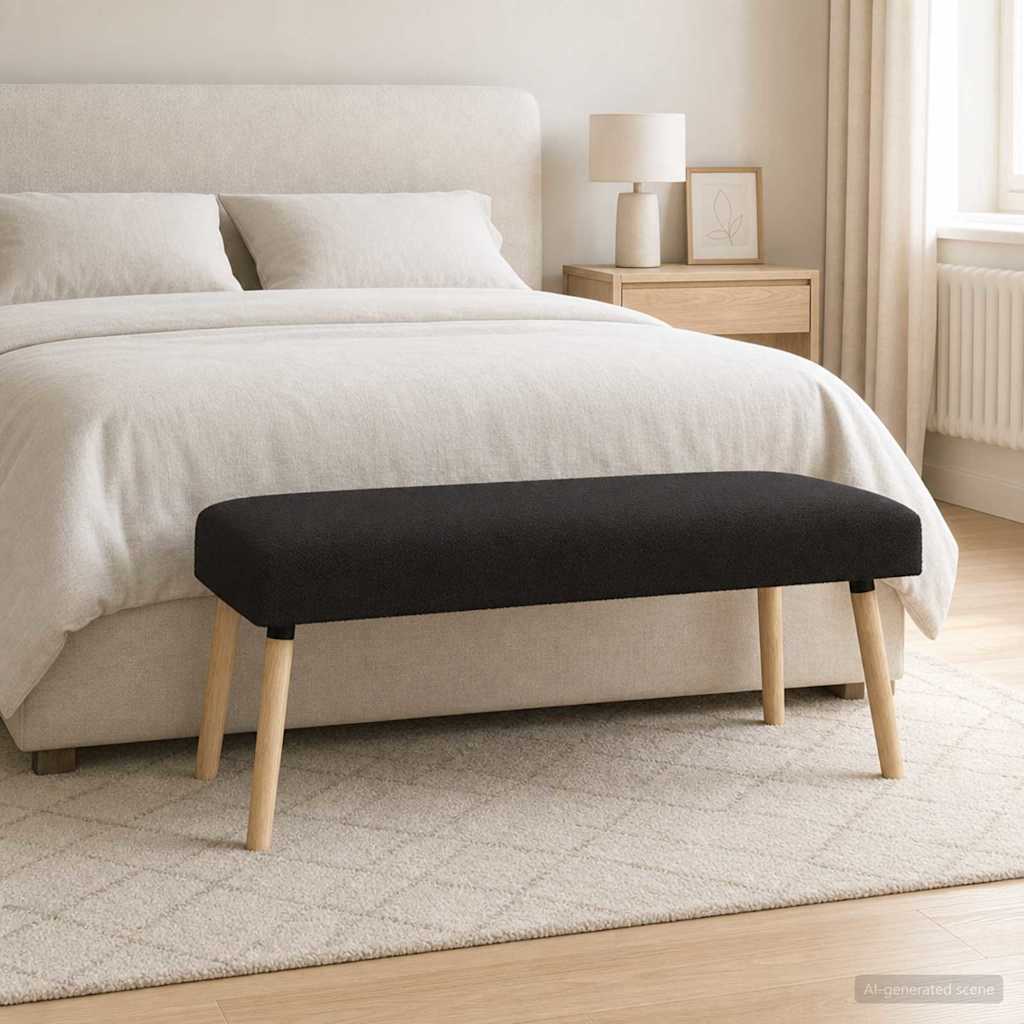 vidaXL παγκάκι Μονόχρωμο Μαύρο 110 x 40 x 46 cm Μπουκλέ
