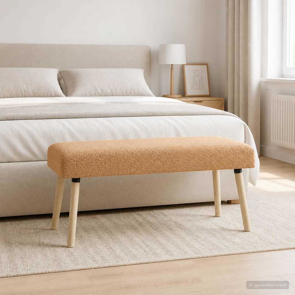 vidaXL παγκάκι Μονόχρωμο Μπεζ 110 x 40 x 46 cm Μπουκλέ