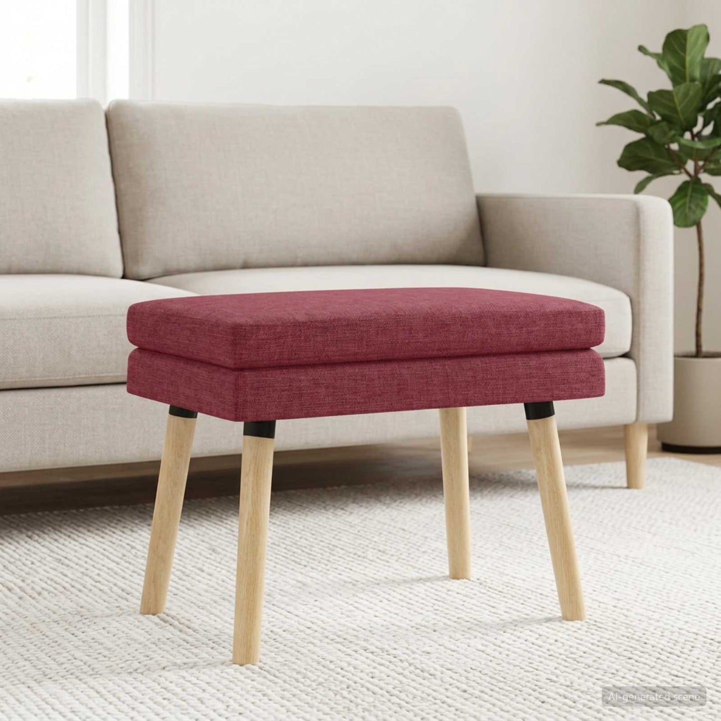vidaXL Διπλή Επίστρωση Πάγκος Κόκκινο 60 x 40 x 46 εκ. Ύφασμα