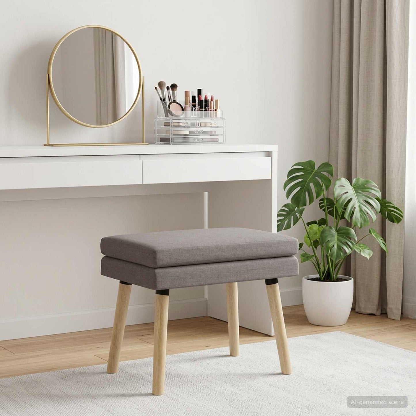 vidaXL Διπλή Επίστρωση Πάγκος Taupe 60 x 40 x 46 εκ. Ύφασμα
