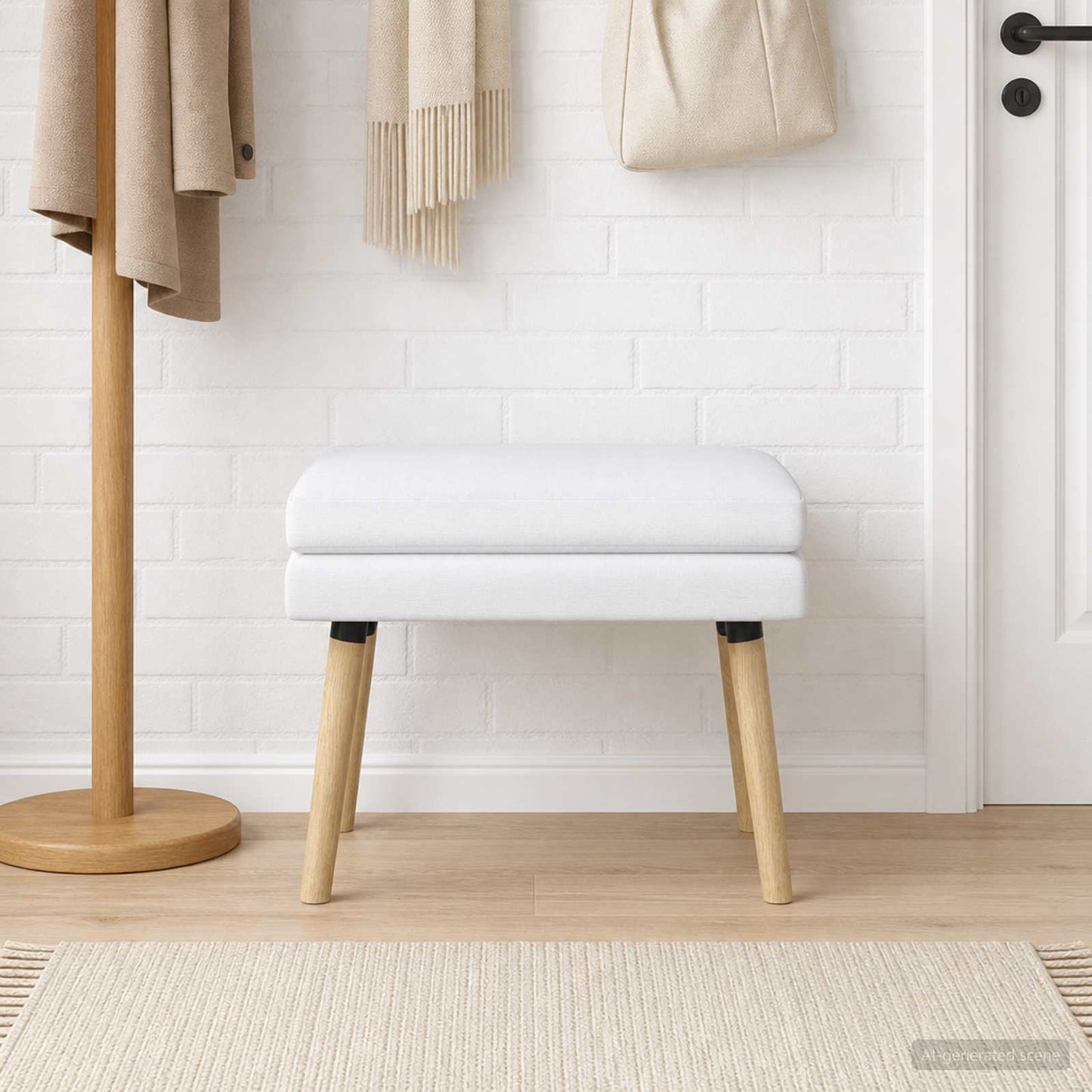 vidaXL Διπλή Επίστρωση Πάγκος Λευκό 60 x 40 x 46 εκ. Ύφασμα