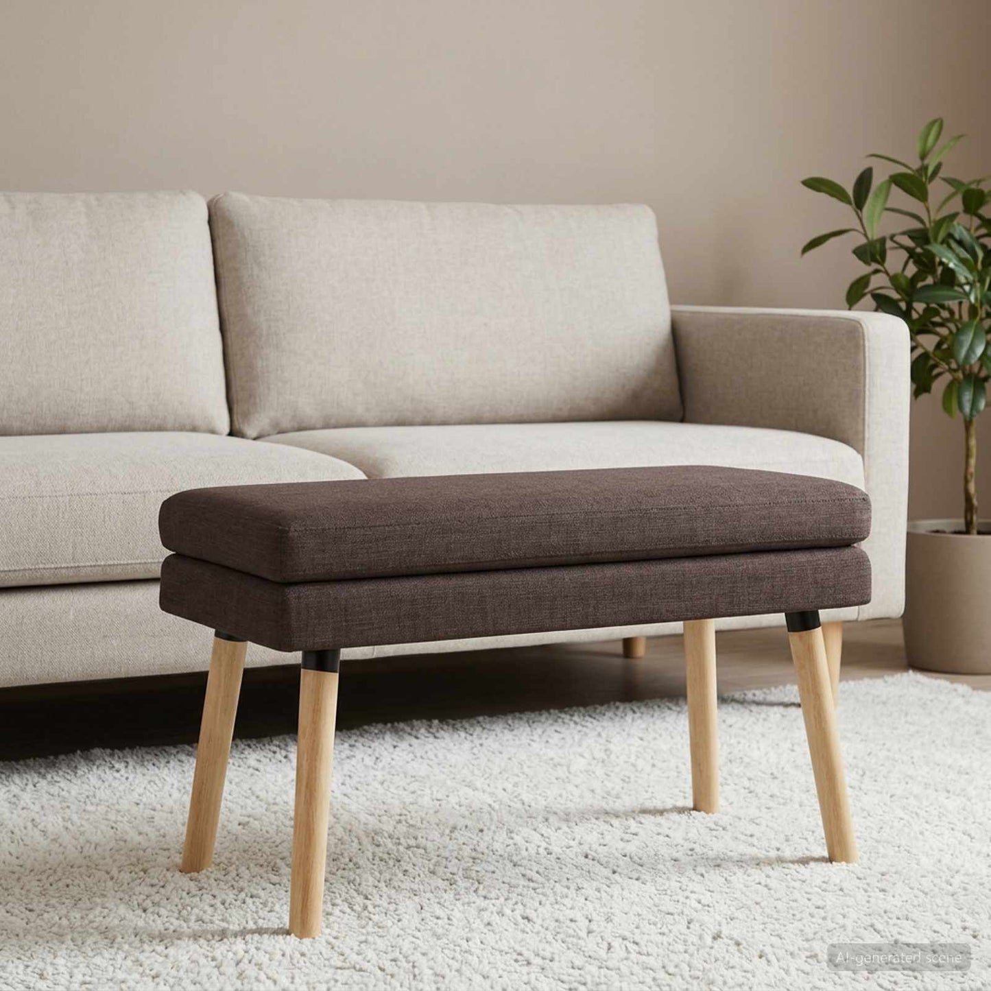 vidaXL Διπλή Επίστρωση Πάγκος Σκούρο Καφέ 80 x 40 x 47 εκ. Ύφασμα