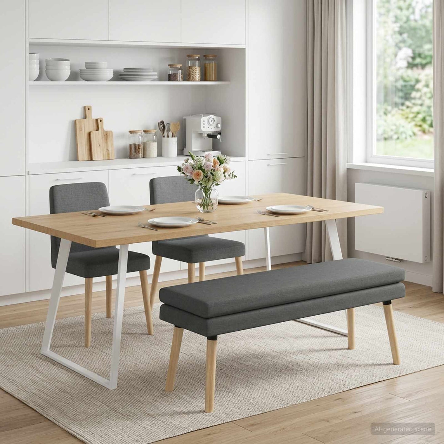 vidaXL Διπλή Επίστρωση Πάγκος Σκούρο Γκρι 110 x 40 x 47 εκ. Ύφασμα