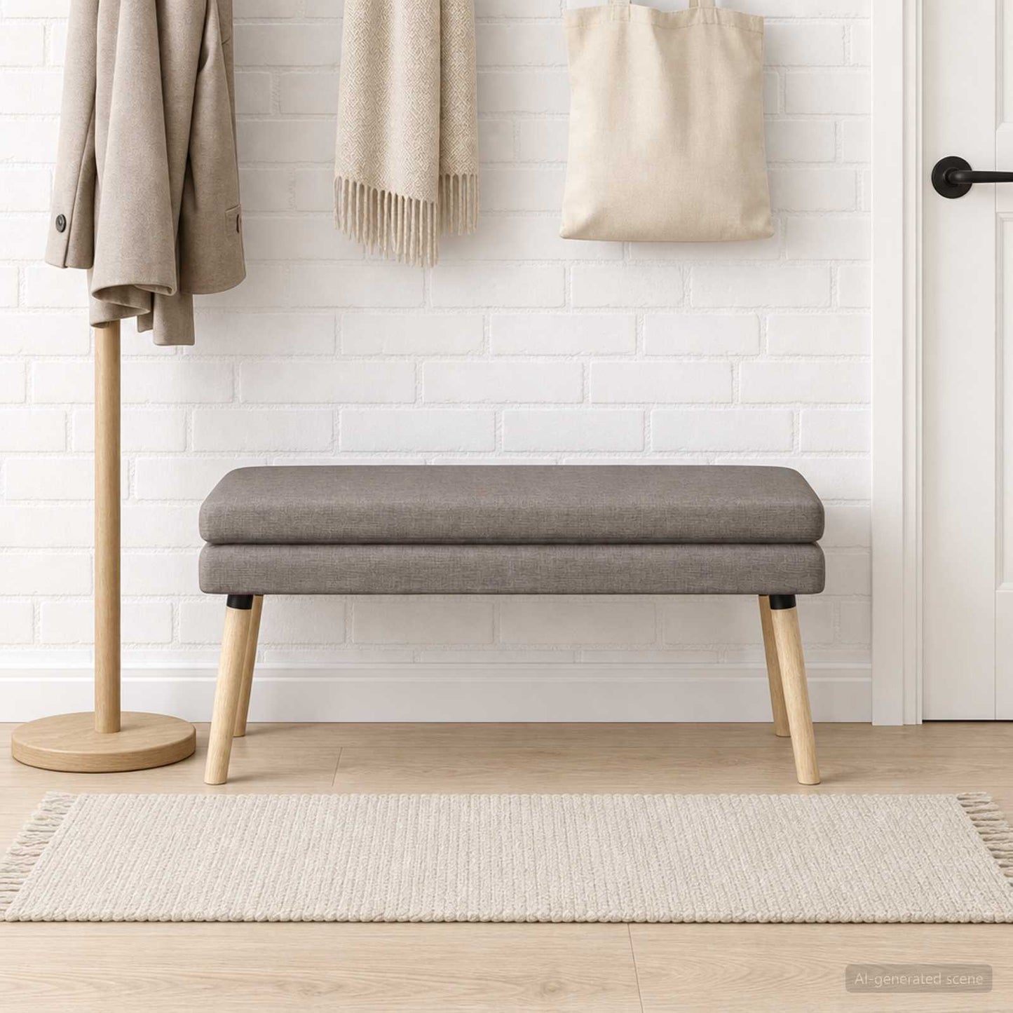 vidaXL Διπλή Επίστρωση Πάγκος Taupe 110 x 40 x 47 εκ. Ύφασμα