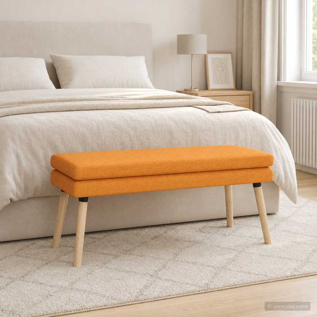 vidaXL Διπλή Επίστρωση Πάγκος Σκούρο κίτρινο 110 x 40 x 47 εκ. Ύφασμα