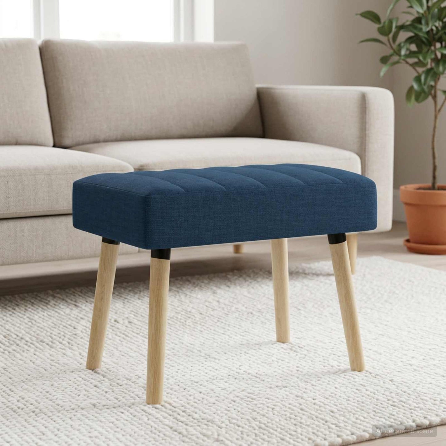vidaXL Πάγκος με Καναλεύματα Μπλε 60 x 40 x 45 εκ. Ύφασμα