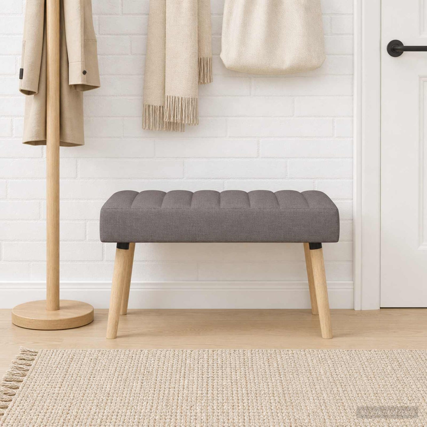 vidaXL Πάγκος με Καναλεύματα Taupe 80 x 40 x 46 εκ. Ύφασμα