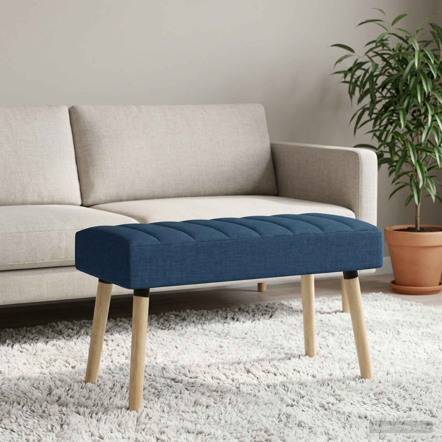 vidaXL Πάγκος με Καναλεύματα Μπλε 80 x 40 x 46 εκ. Ύφασμα