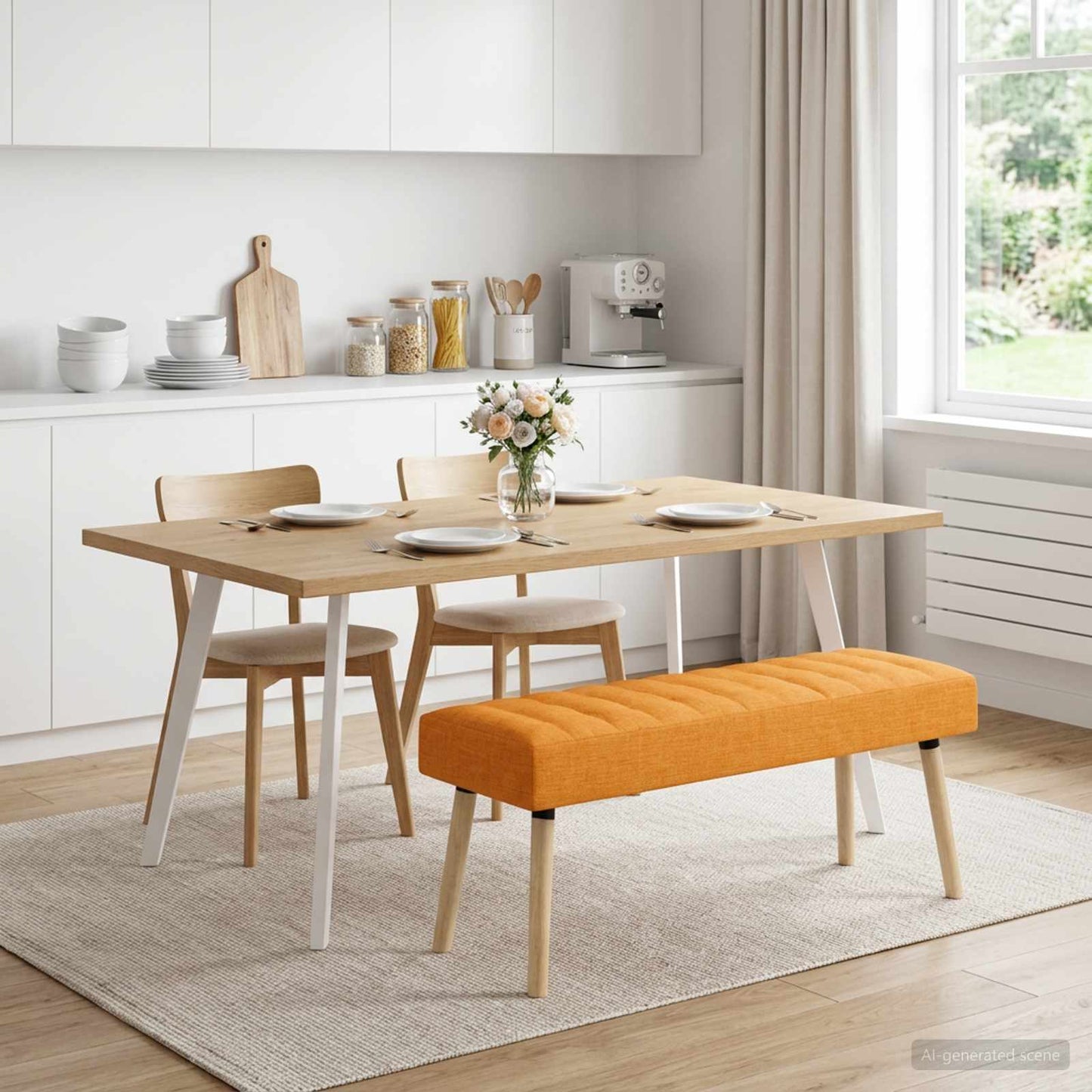 vidaXL Πάγκος με Καναλεύματα Σκούρο κίτρινο 110 x 40 x 46 cm Ύφασμα