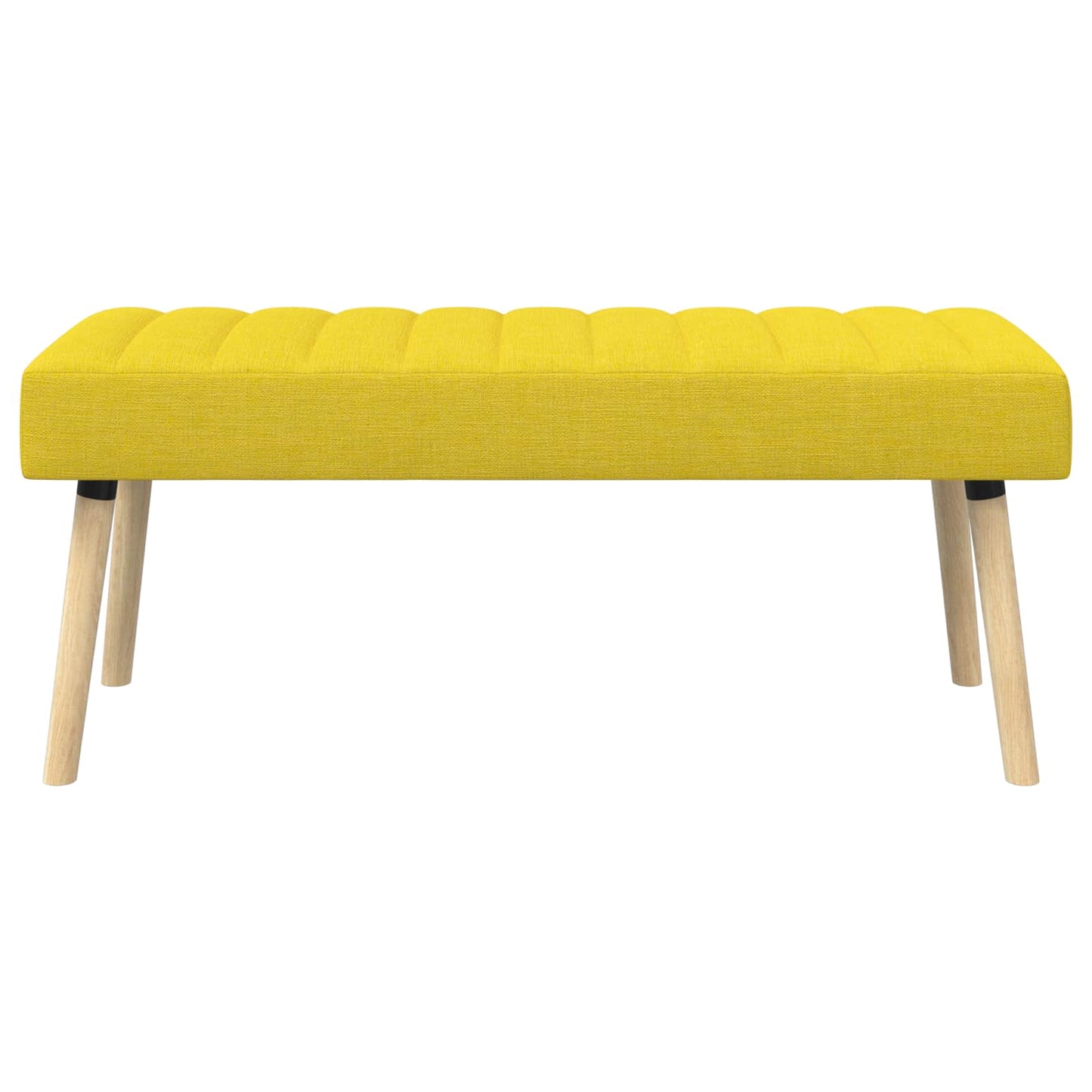 vidaXL Πάγκος με Καναλεύματα Απαλό Κίτρινο 110 x 40 x 46 cm Ύφασμα