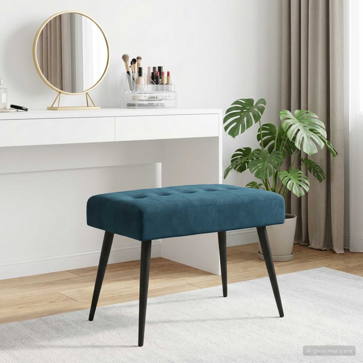 vidaXL Πάγκος με κουμπωτές επιφάνειες Μπλε 60 x 40 x 45 εκ. Βελούδο