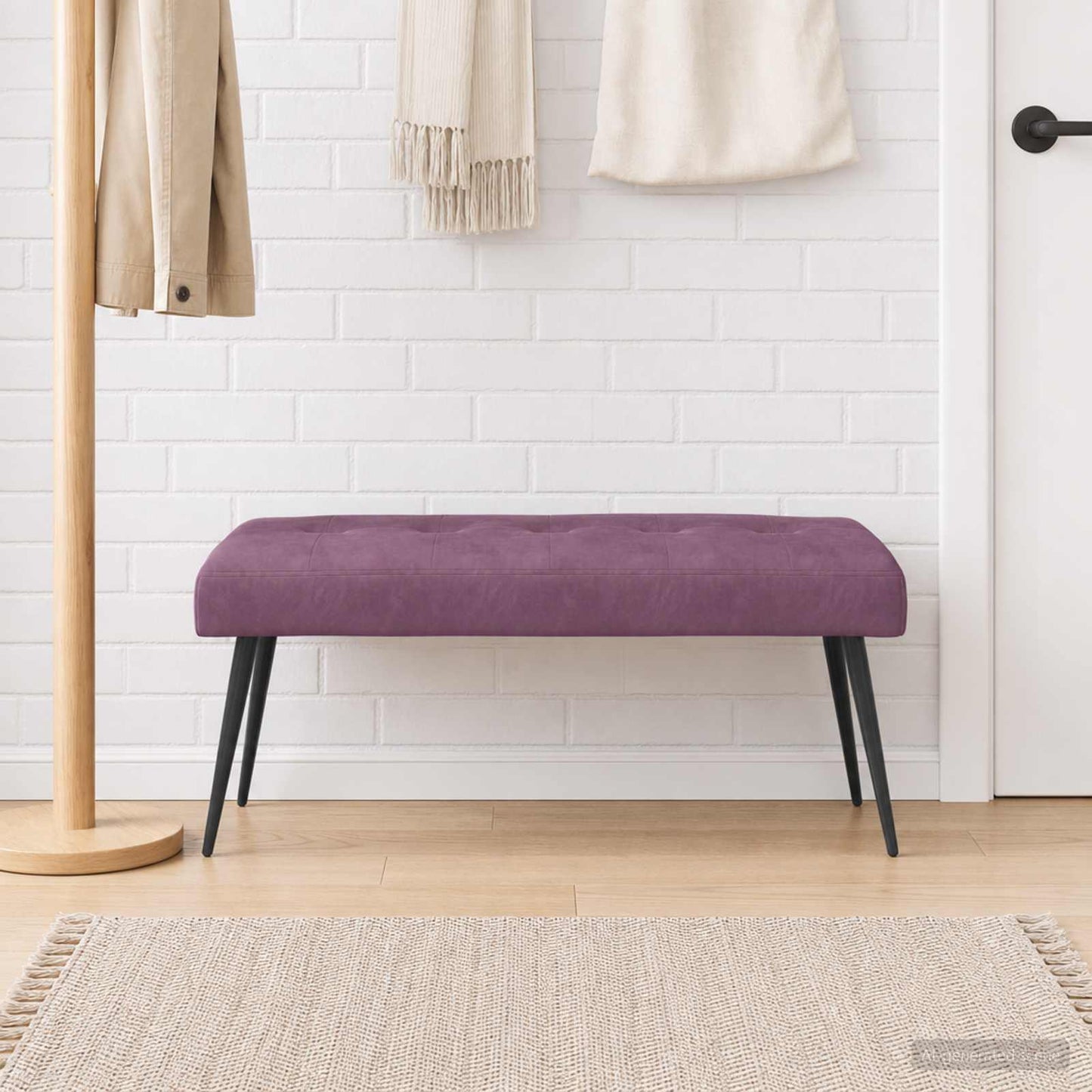 vidaXL Πάγκος με κουμπωτές επιφάνειες Μοβ 110 x 40 x 46 cm Βελούδο