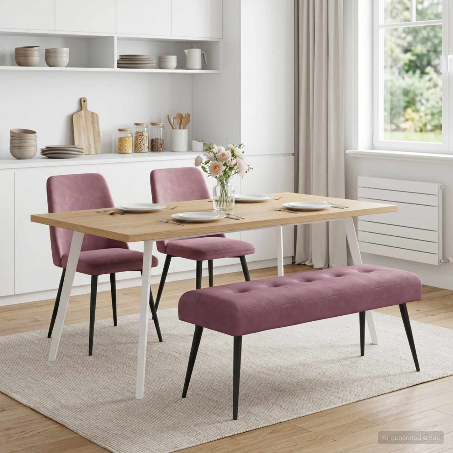 vidaXL Πάγκος με κουμπωτές επιφάνειες Μοβ 110 x 40 x 46 cm Βελούδο