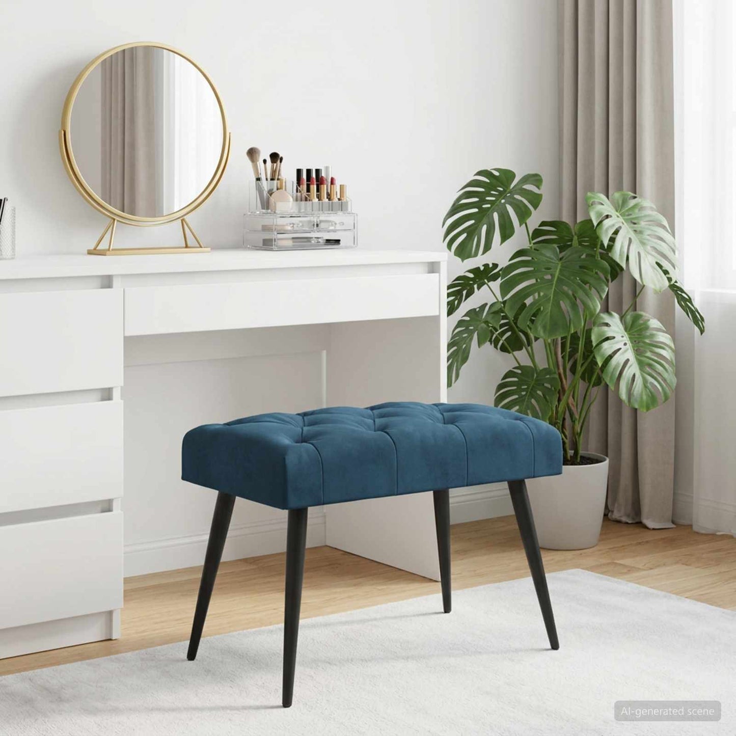 vidaXL Πάγκος με κουμπωτές επιφάνειες Μπλε 60 x 40 x 45 εκ. Βελούδο