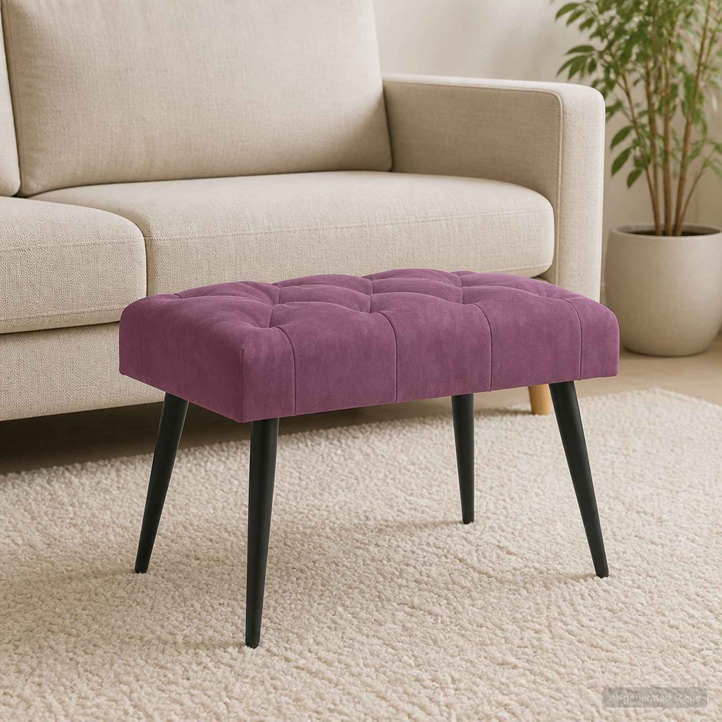 vidaXL Πάγκος με κουμπωτές επιφάνειες Μοβ 60 x 40 x 45 εκ. Βελούδο