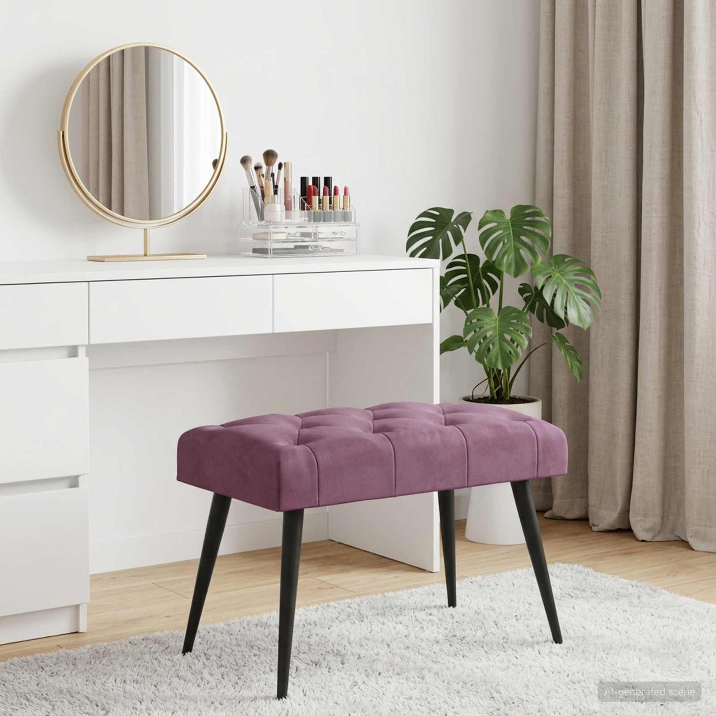vidaXL Πάγκος με κουμπωτές επιφάνειες Μοβ 60 x 40 x 45 εκ. Βελούδο
