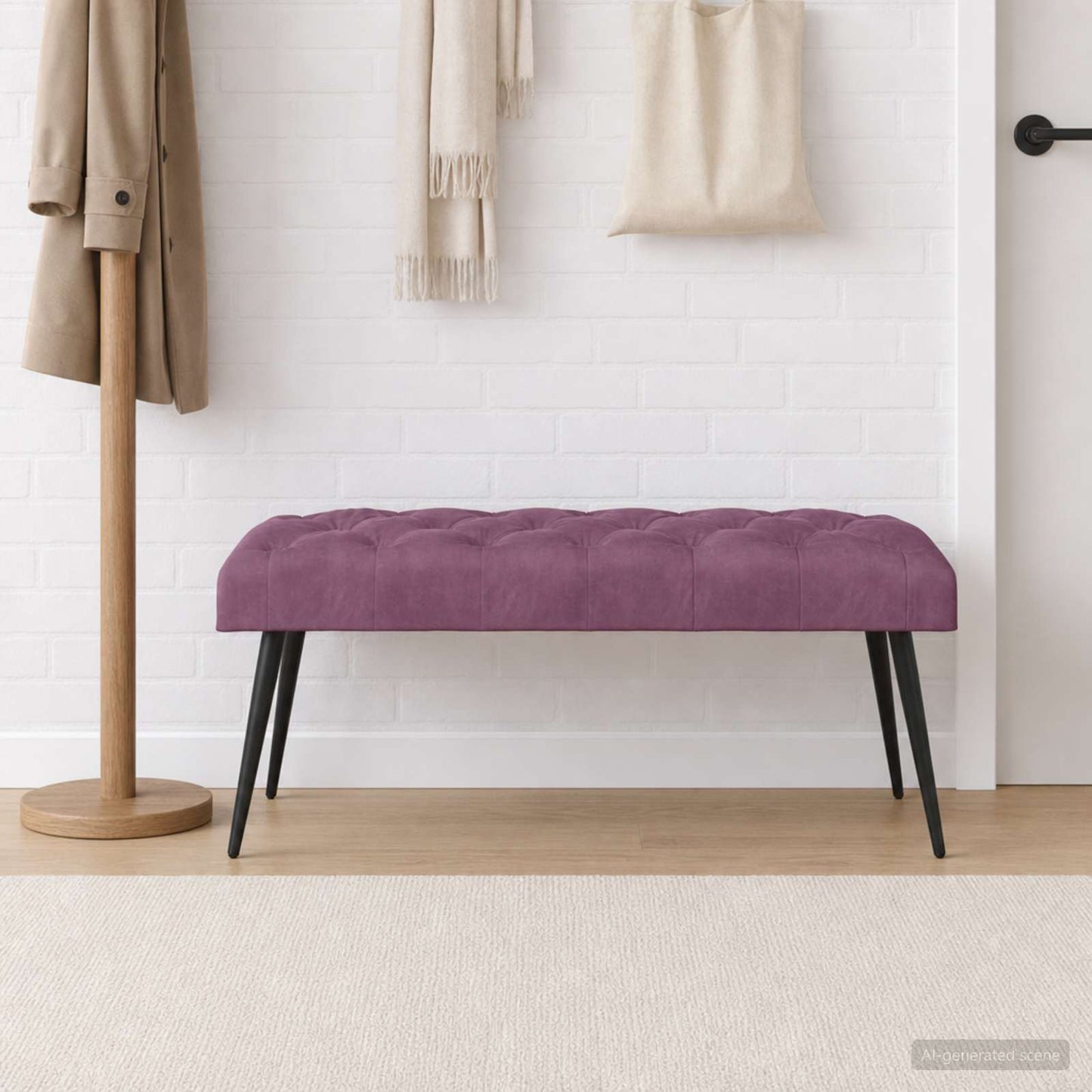 vidaXL Πάγκος με κουμπωτές επιφάνειες Μοβ 110 x 40 x 46 cm Βελούδο