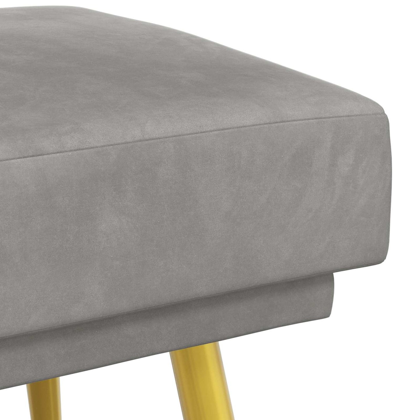 vidaXL Διπλή Επίστρωση Πάγκος Ανοιχτό γκρι 120 x 45 x 46 εκ Βελούδο