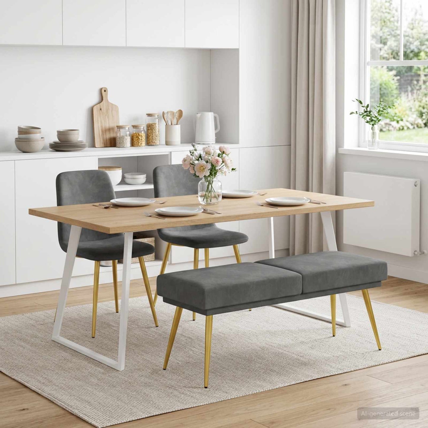 vidaXL Διπλή Επίστρωση Πάγκος Σκούρο Γκρι 120 x 45 x 46 εκ Βελούδο
