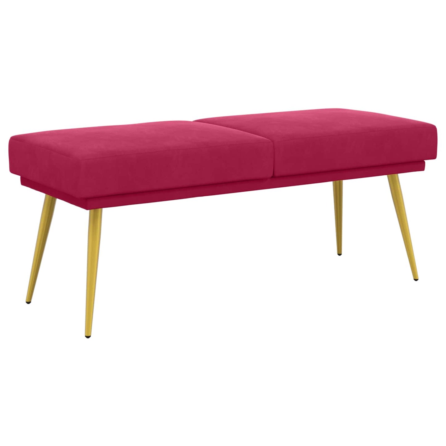 vidaXL Διπλή Επίστρωση Πάγκος Κόκκινο 120 x 45 x 46 εκ Βελούδο