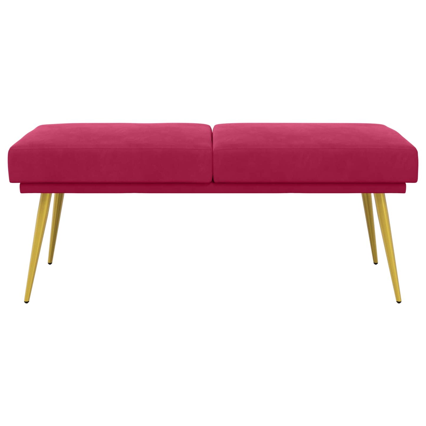 vidaXL Διπλή Επίστρωση Πάγκος Κόκκινο 120 x 45 x 46 εκ Βελούδο